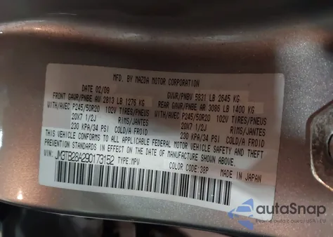 2009 Mazda Cx-9 Grand Touring from USA, damaged, VIN JM3TB28A290173152